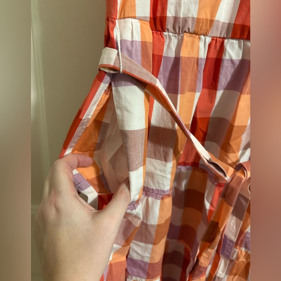 J. Crew Faux-wrap sleeveless mini dress Bohemian Red Wildfire plaid Size 10 - Picture 6 of 8